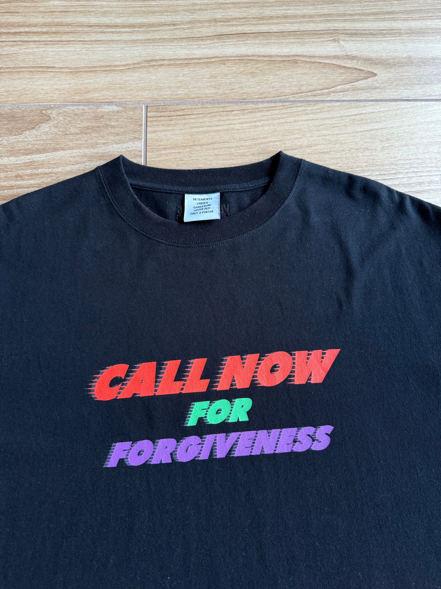 Vetements 'Call Now For Forgiveness' T-Shirt