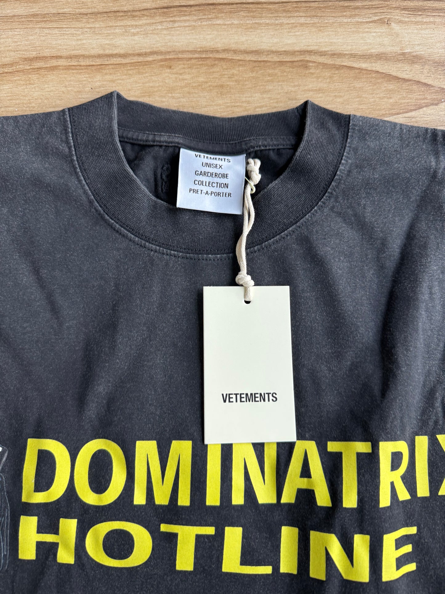VETEMENTS Black Oversized 'Dominatrix Hotline' T-shirt