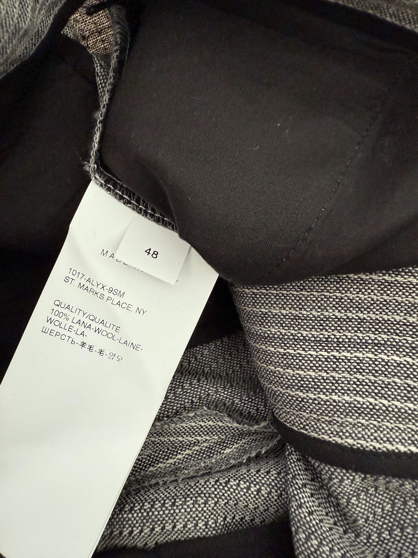 1017 ALYX 9SM Grey Classic Trousers