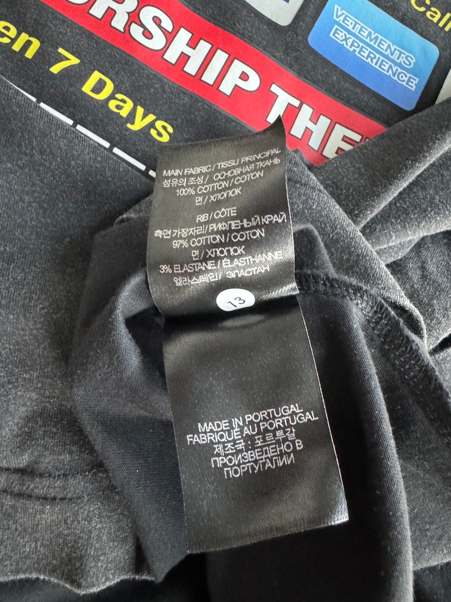 VETEMENTS Black Oversized 'Dominatrix Hotline' T-shirt